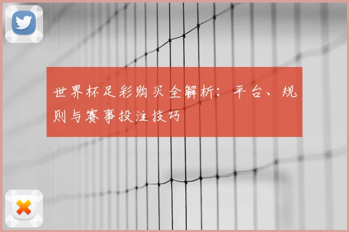 世界杯足彩购买全解析：平台、规则与赛事投注技巧